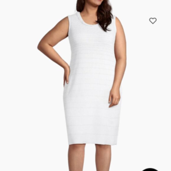 Ming Wang Plus Size Stripe Shimmer-Knit Sheath Dress Sleeveless NWT3X - Picture 13 of 13